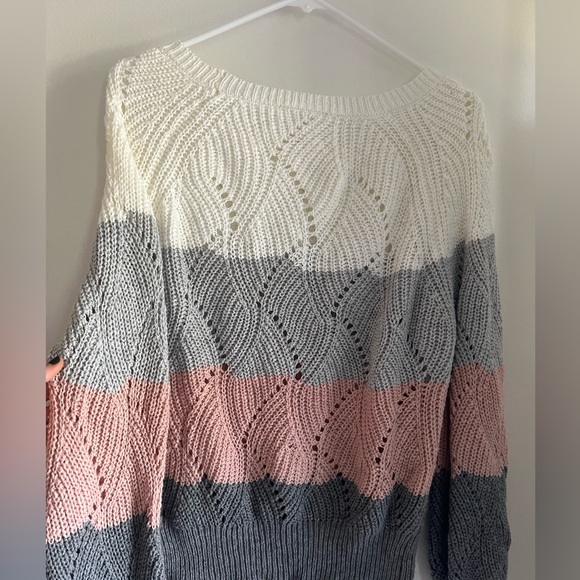 Women's Colorblock Drop Shoulder Knit Sweater - Picture 5 of 5
